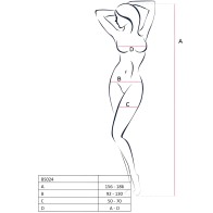 Passion - Woman Bs024 Bodystocking Blanco Talla Unica