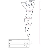 Passion - Woman Bs031 Bodystocking Blanco Talla Única
