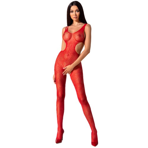 Passion - Woman Bs085 Bodystocking Rojo Talla Unica