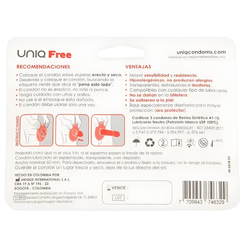 Uniq Free Preservativos Con Aro Protector