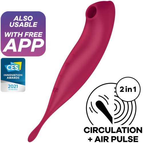 Satisfyer Twirling Pro+ App Stimulator and Vibrator Red