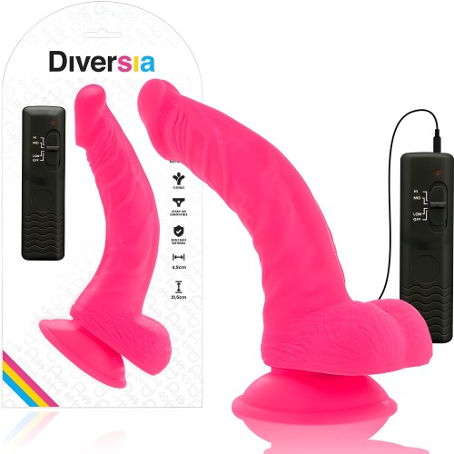 - Dildo Flexible Con Vibracion Rosa 21.5 Cm -o- 4.5 Cm - Diversia