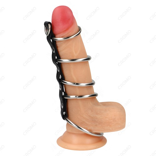 Kink 5 Anillos Pene Metal 3.2 Cm A 5 Cm Conectados Por Polipiel