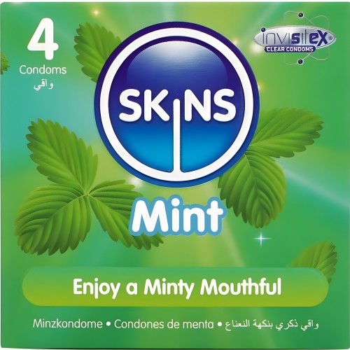 Skins - Preservativos Premium Sabor Menta Pack 4