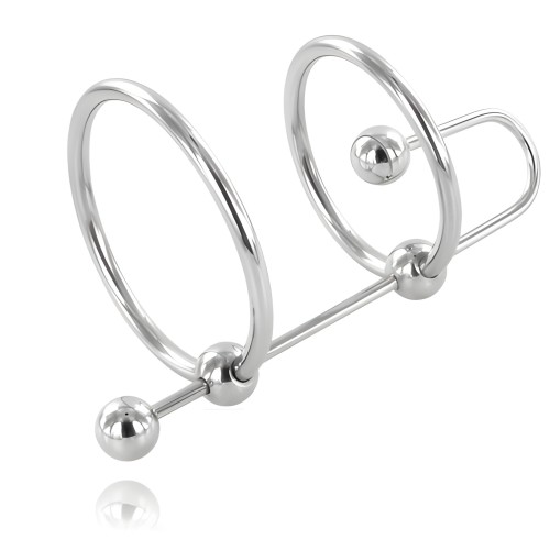 Metal Hard Extreme Ring with Urethra Stop