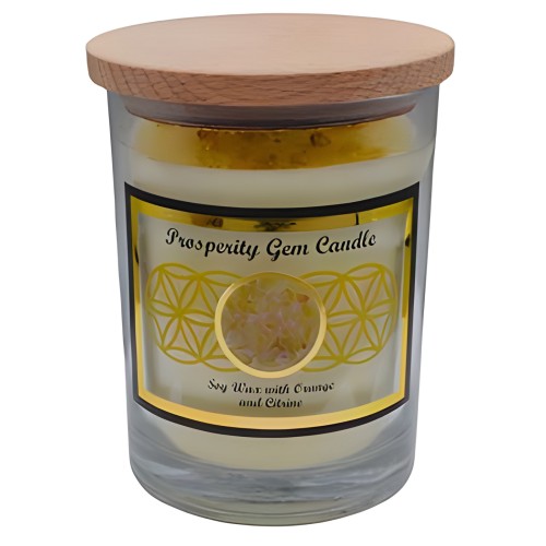 Prosperity Gemstone Soy Candle - Citrine