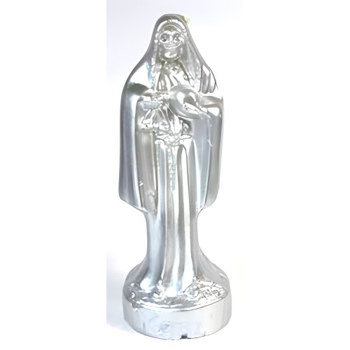 10" Silver Holy Death Candle