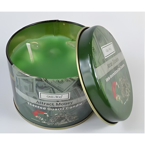 Atrae Dinero Quartz Tin Candle