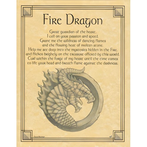Fire Dragon Poster - Guardian Spirit