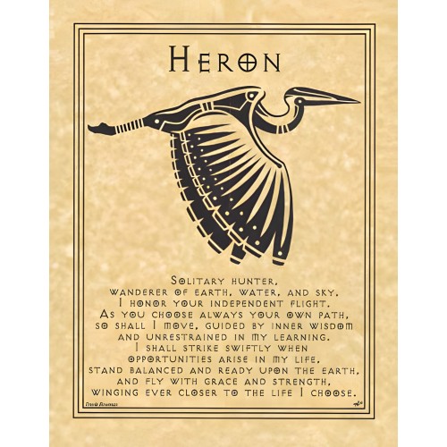 Heron Prayer Poster - Inspirational Art