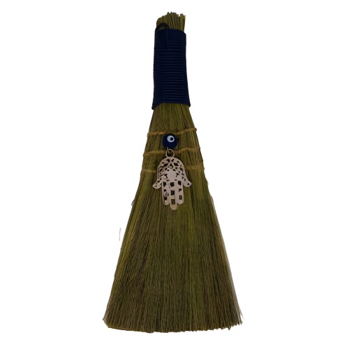 9" Broom Evil Eye Fatima Hand
