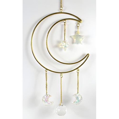 Crescent Moon Wall Hanging - Celestial Decor