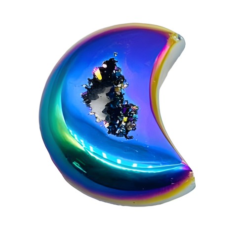 3" Moon Rainbow Druse Agate Geode