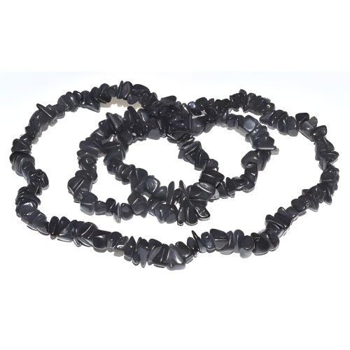 32" Black Stone Chip Necklace