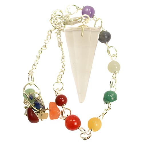 Clear Quartz 7 Chakra Pendulum