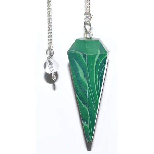 Péndulo de Malaquita de 6 Caras - Amor y Crecimiento