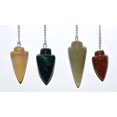 Péndulo de piedras preciosas variadas