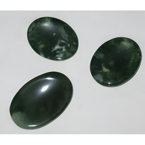 Moss Agate Worry Stone - Healing Crystal