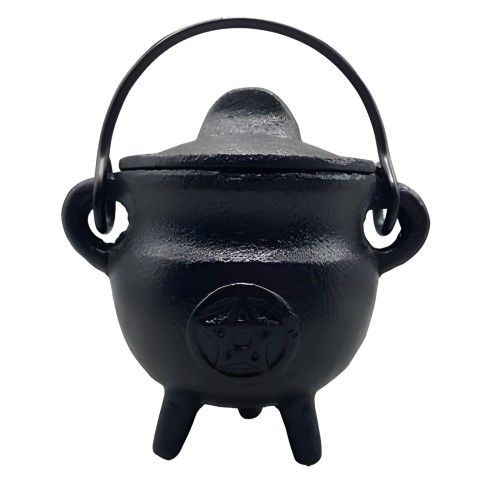 4" Pentagram Cast Iron Cauldron | Ritual Supplies