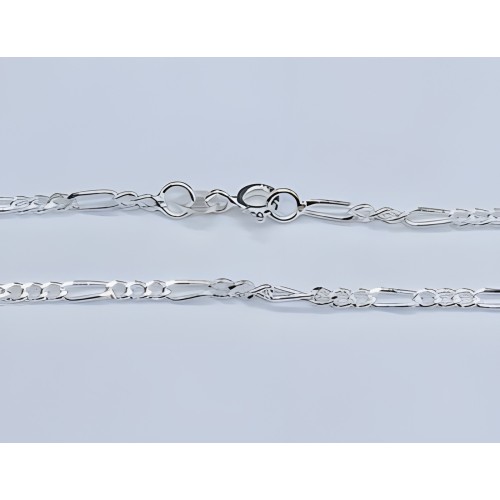 Cadena Figaro de Plata Esterlina 20\"