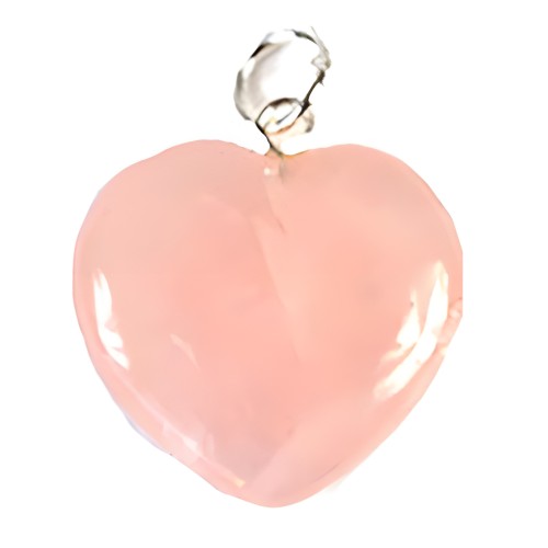 Colgante Corazón de Cuarzo Rosa 7/8\"