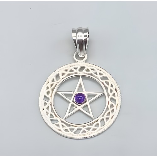 Colgante Pentagrama de Amatista 30mm