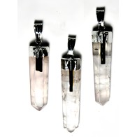 Colgante de Cuarzo Rosa con Turmalina