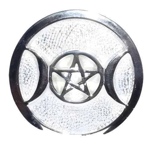 Azulejo Altar Triple Luna de Latón Platinado 3 1/2\"