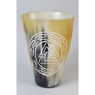 4" Norse Valknut Buffalo Horn Mug