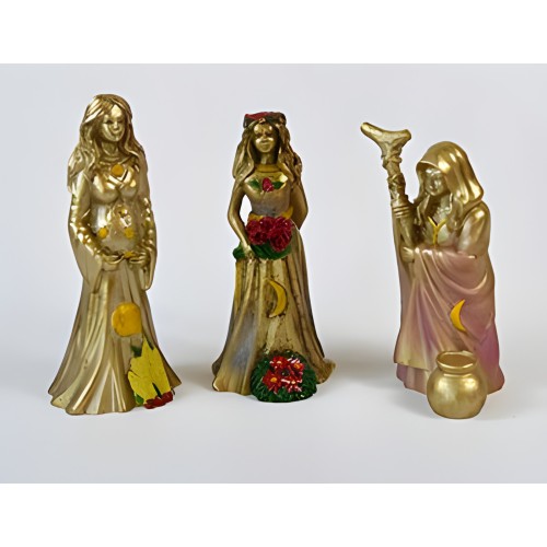 (Set of 3) ~4" Mother, Maiden, Crone Figurines