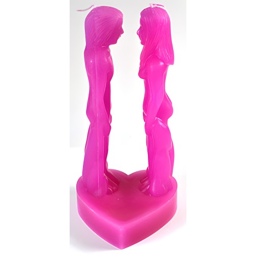 8" Pink Face to Face Candle - Symbolize Love and Connection