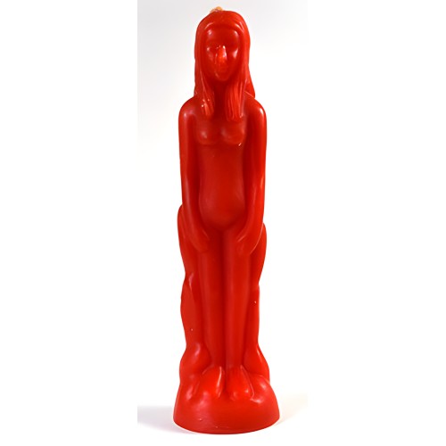 8" Red Female Candle