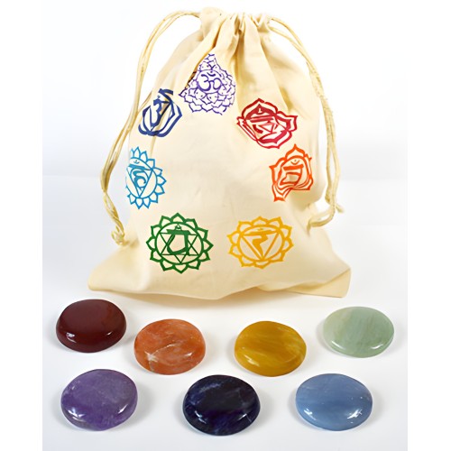 Set de 7 Piedras de Chakra con Bolsa