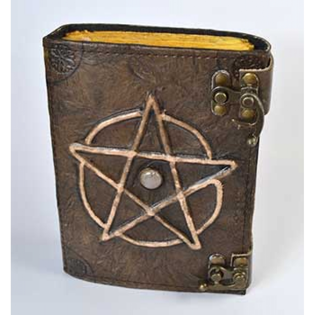 Pentagram W stone aged looking paper leather w/ latch