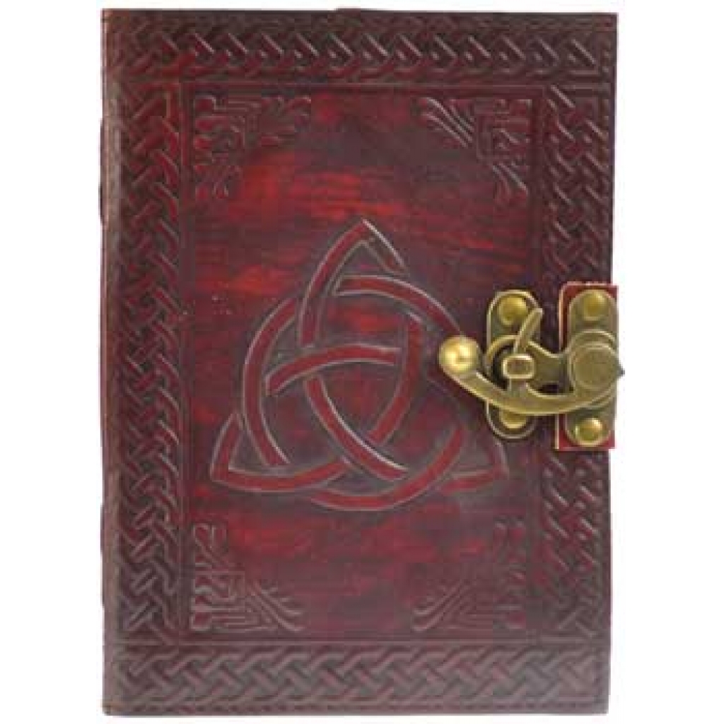 Triquetra leather blank book w/ latch