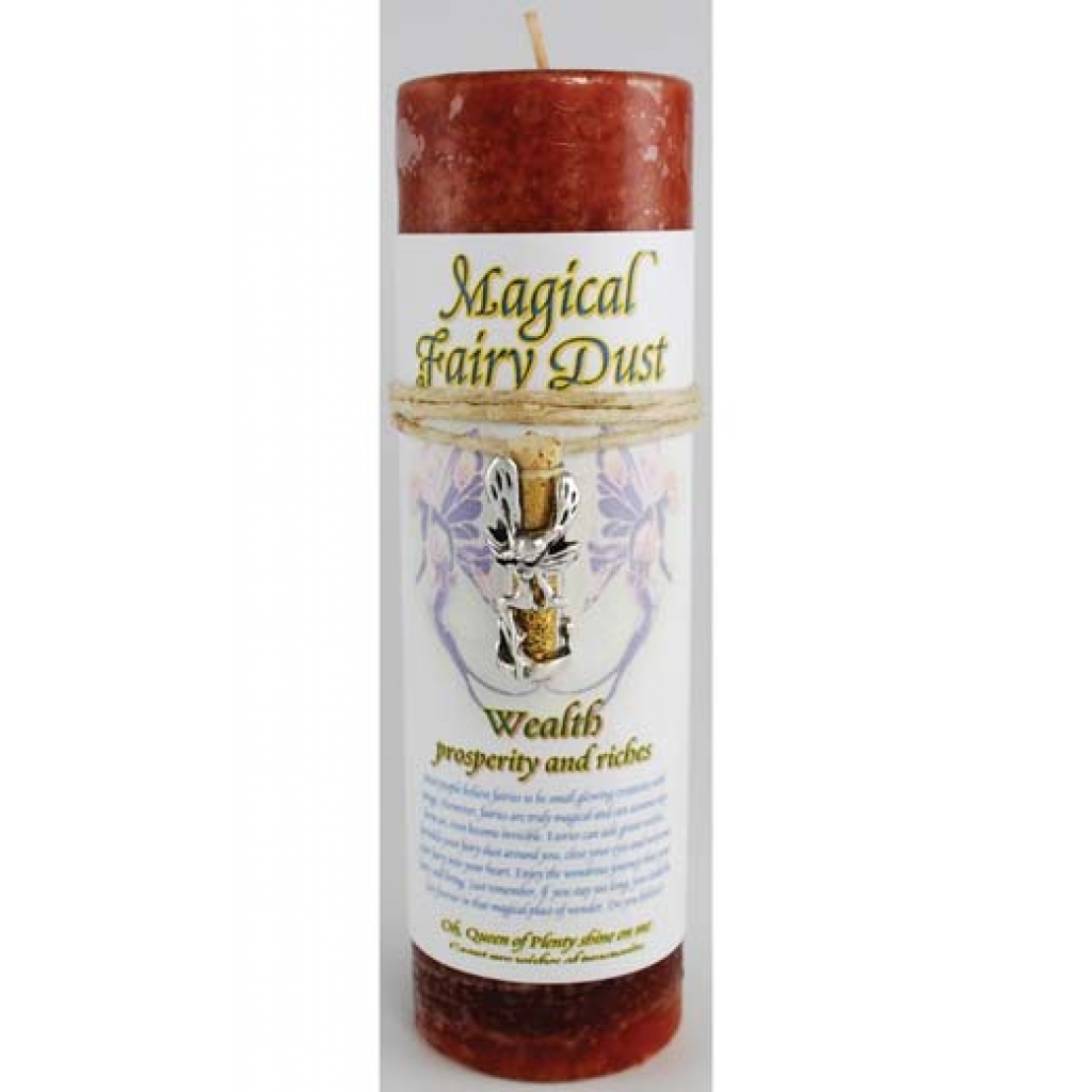 Wealth Pillar Candle with Fairy Dust Necklace