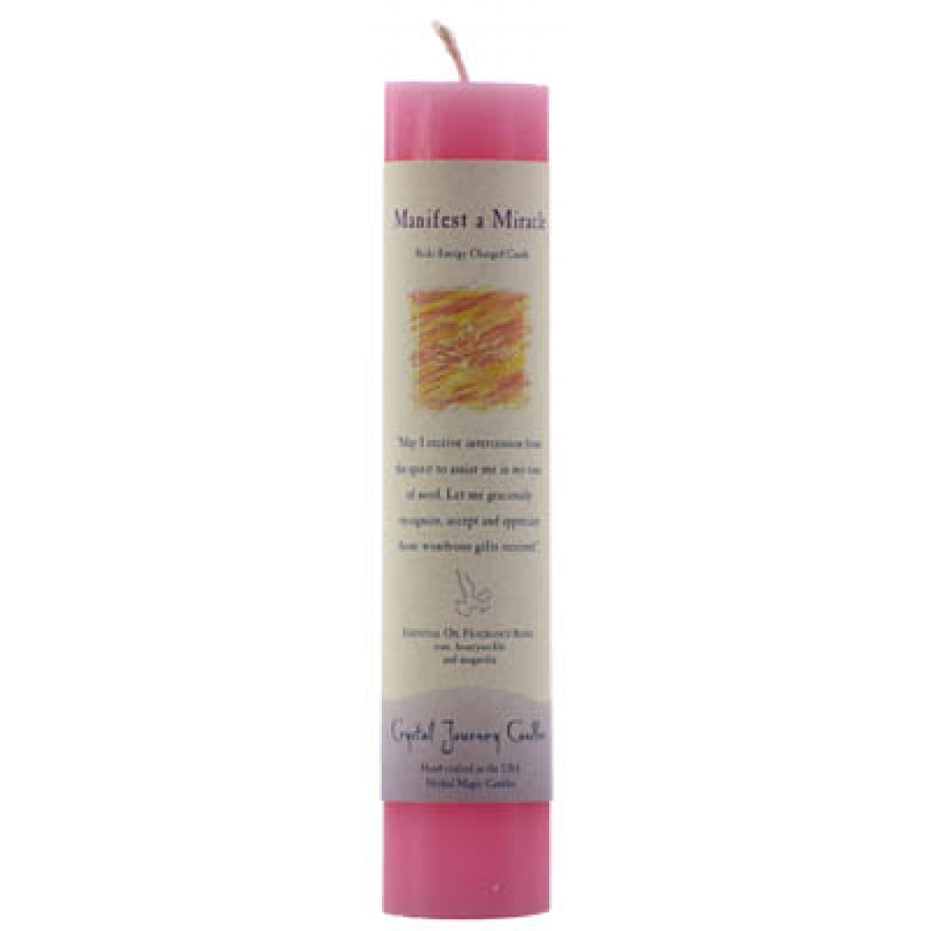 Manifest A Miracle Reiki Charged pillar candle