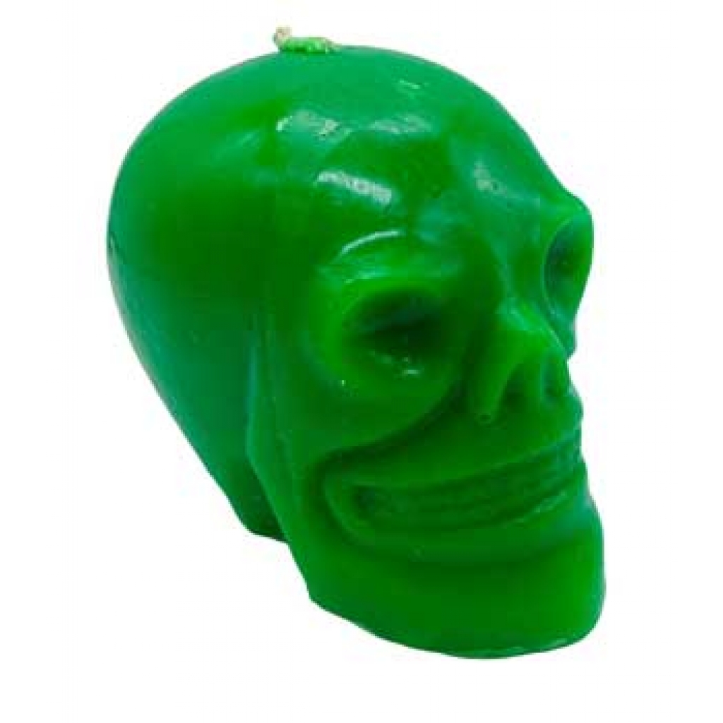 Green Skull Candle 3 1/2