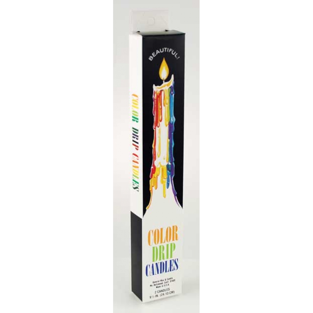 (set of 2) Mutli-Color Drip Candles