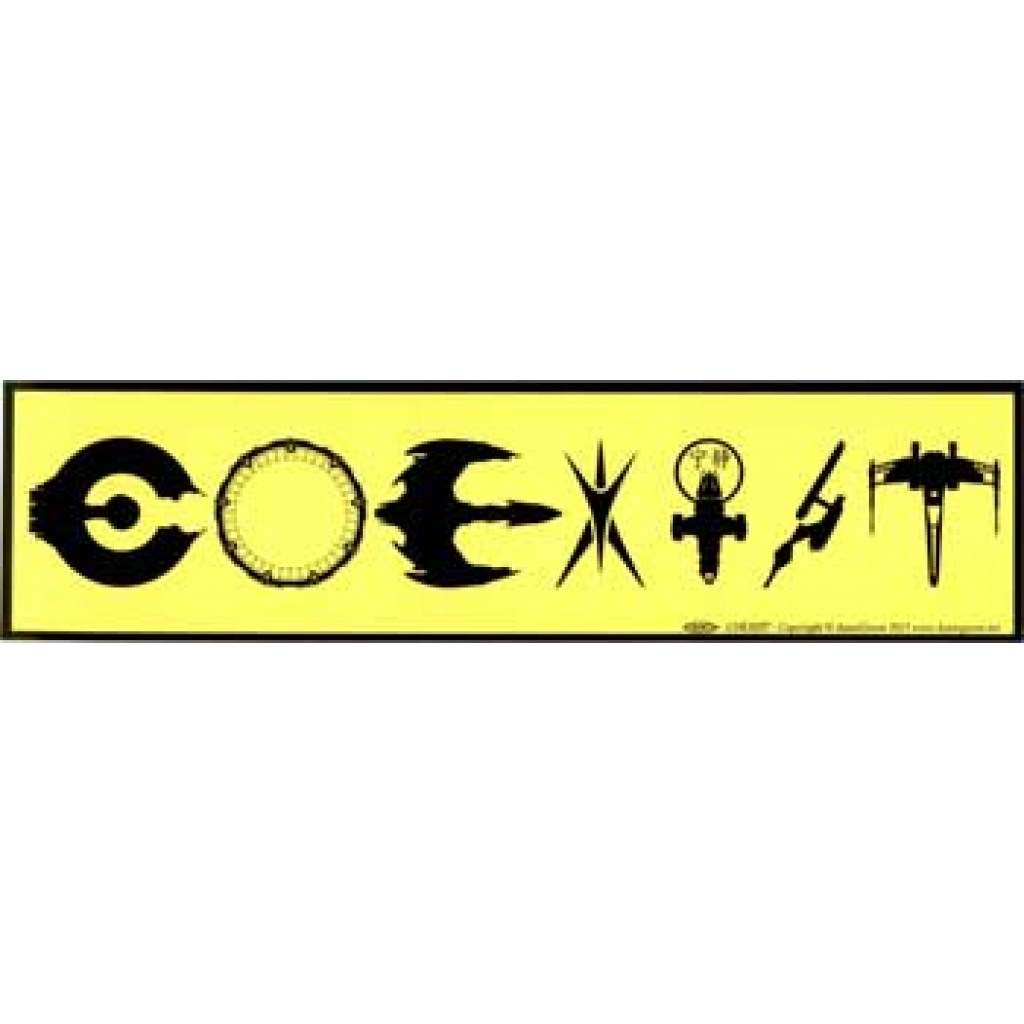 Coexist SciFi bumper sticker