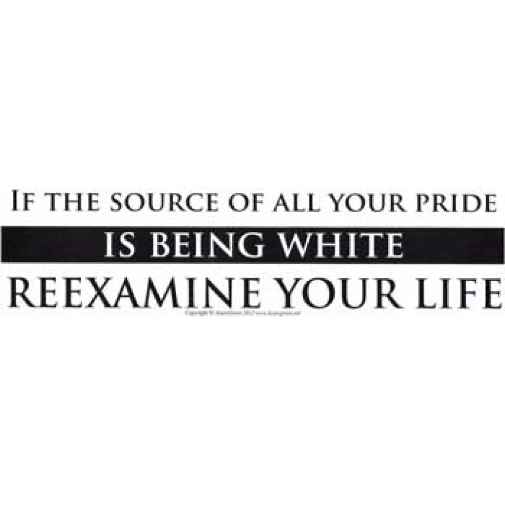 If the Source of All your Pride is Being White Reexamine Your Life