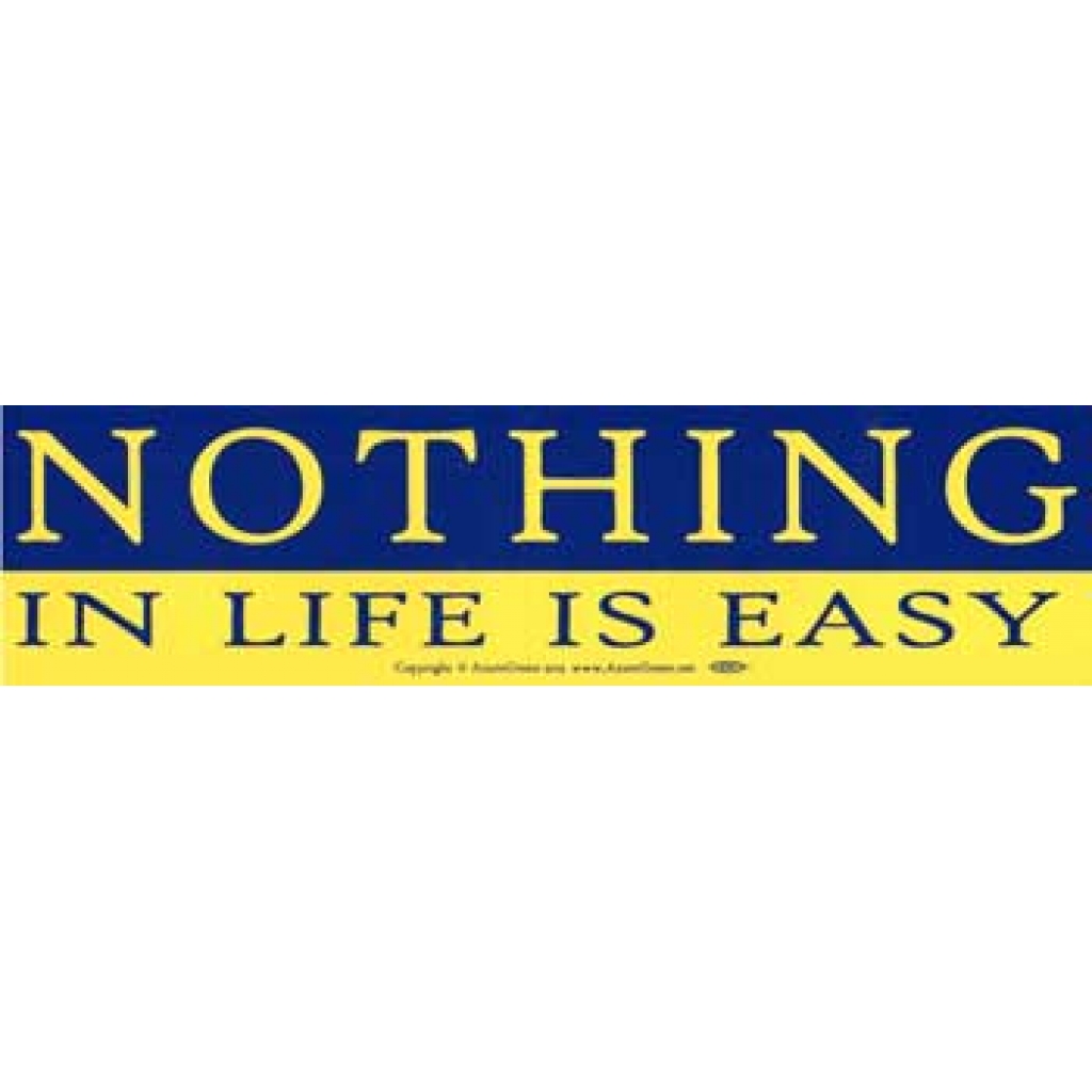 Nothing In Life is Easy bumper sticker