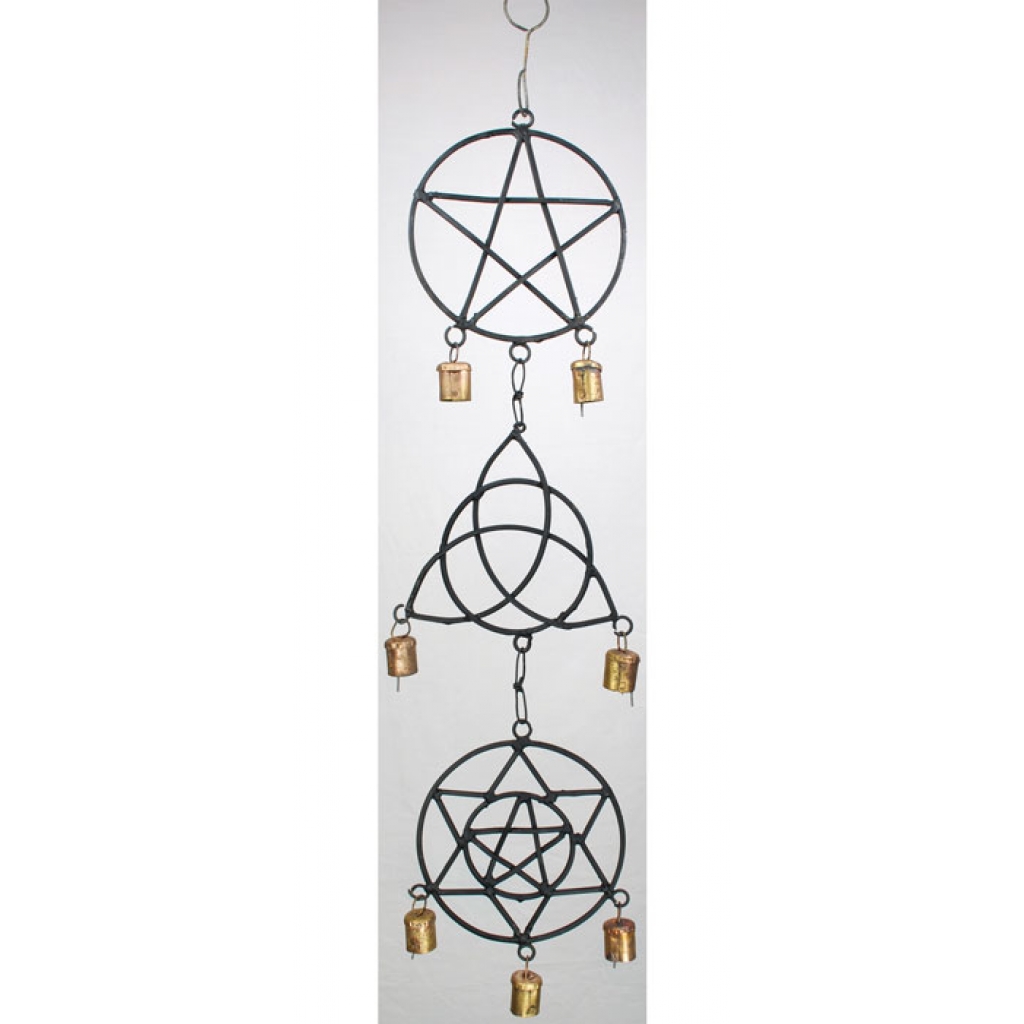 Pentagram, Triquetra, Solomon's Seal wind chime 5