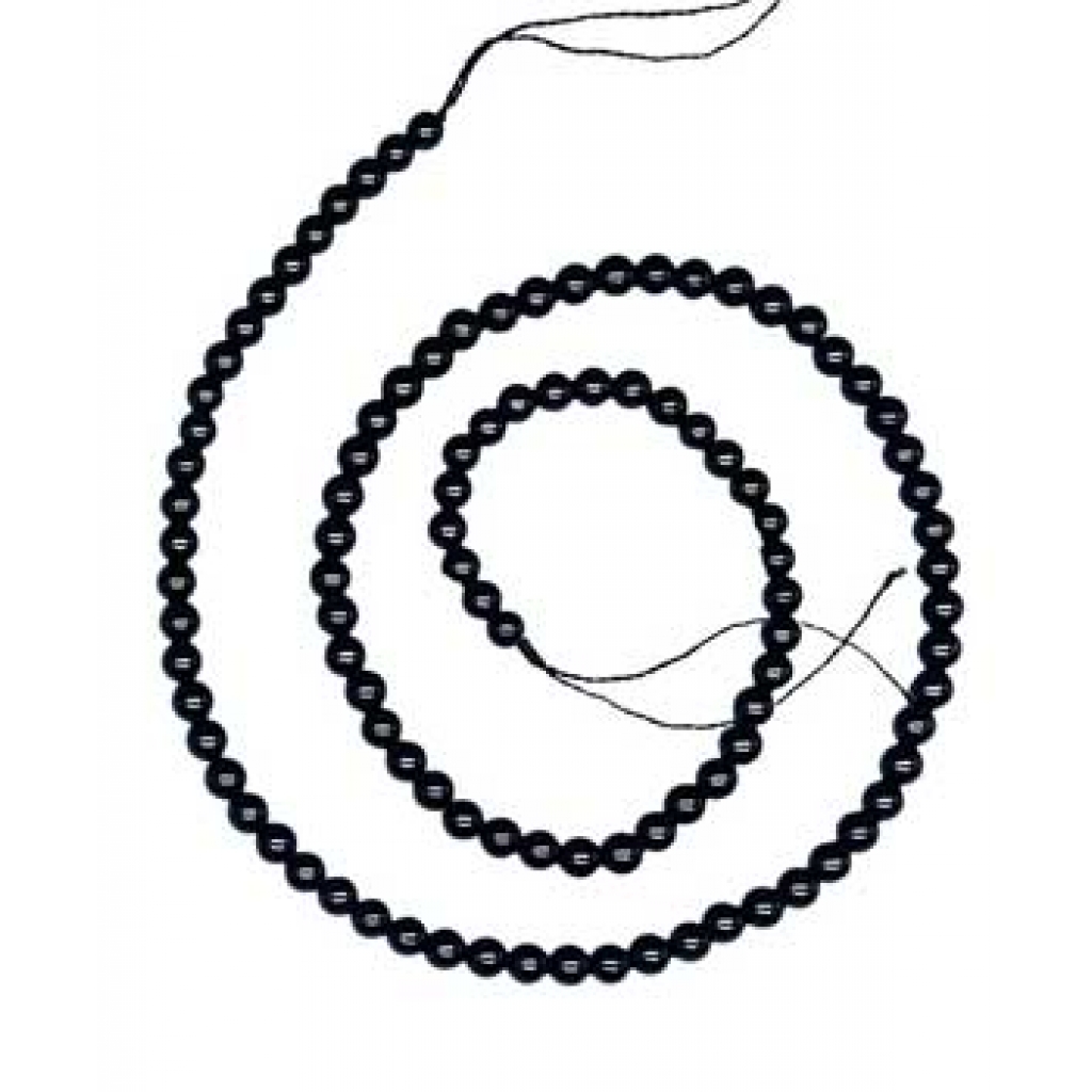 4mm Black Tourmaline beads
