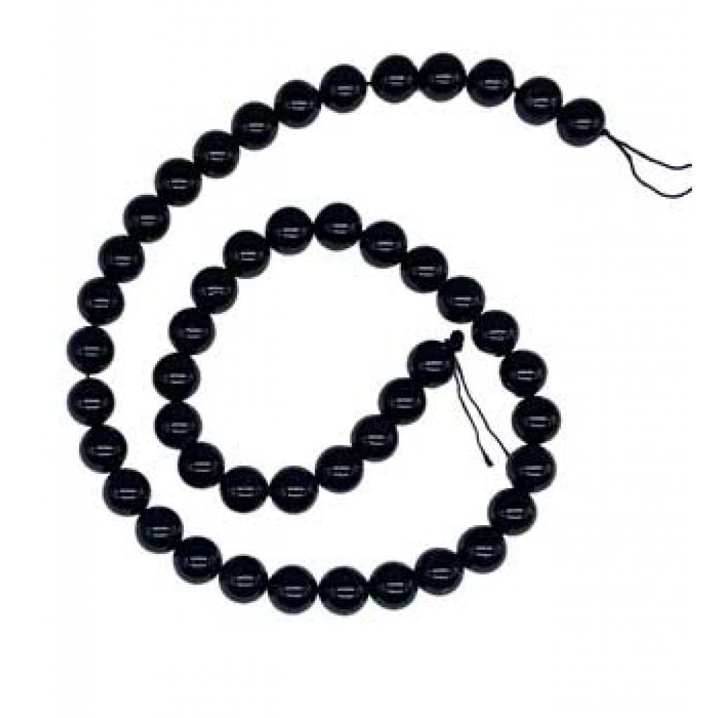8mm Black Tourmaline beads