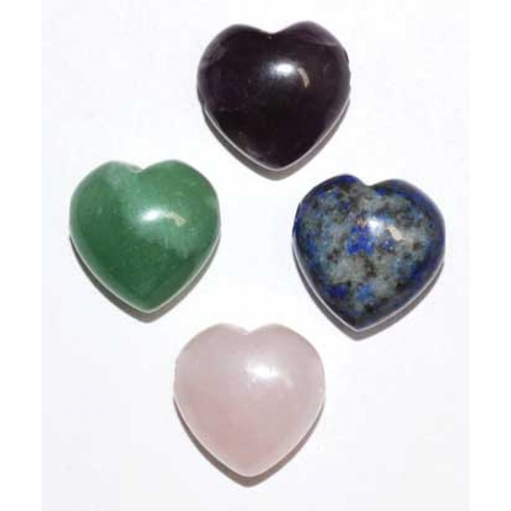 15mm Heart Beads various stones (2/pk)