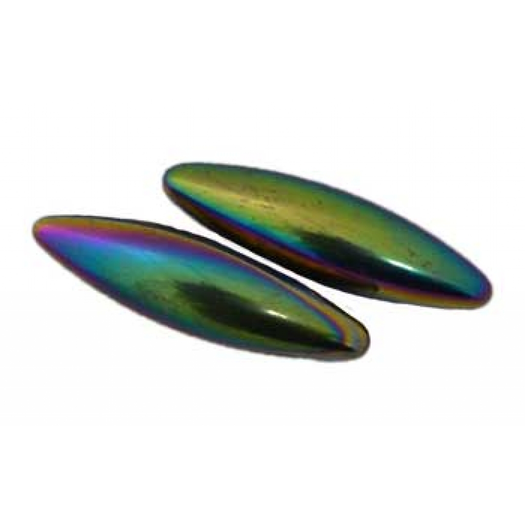 60mm Rainbow Magnetic Hematite Oval pair