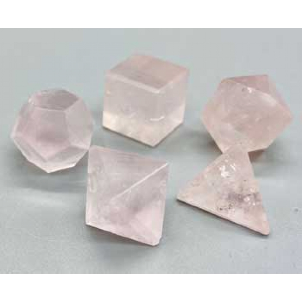 Rose Quartz platonic solids
