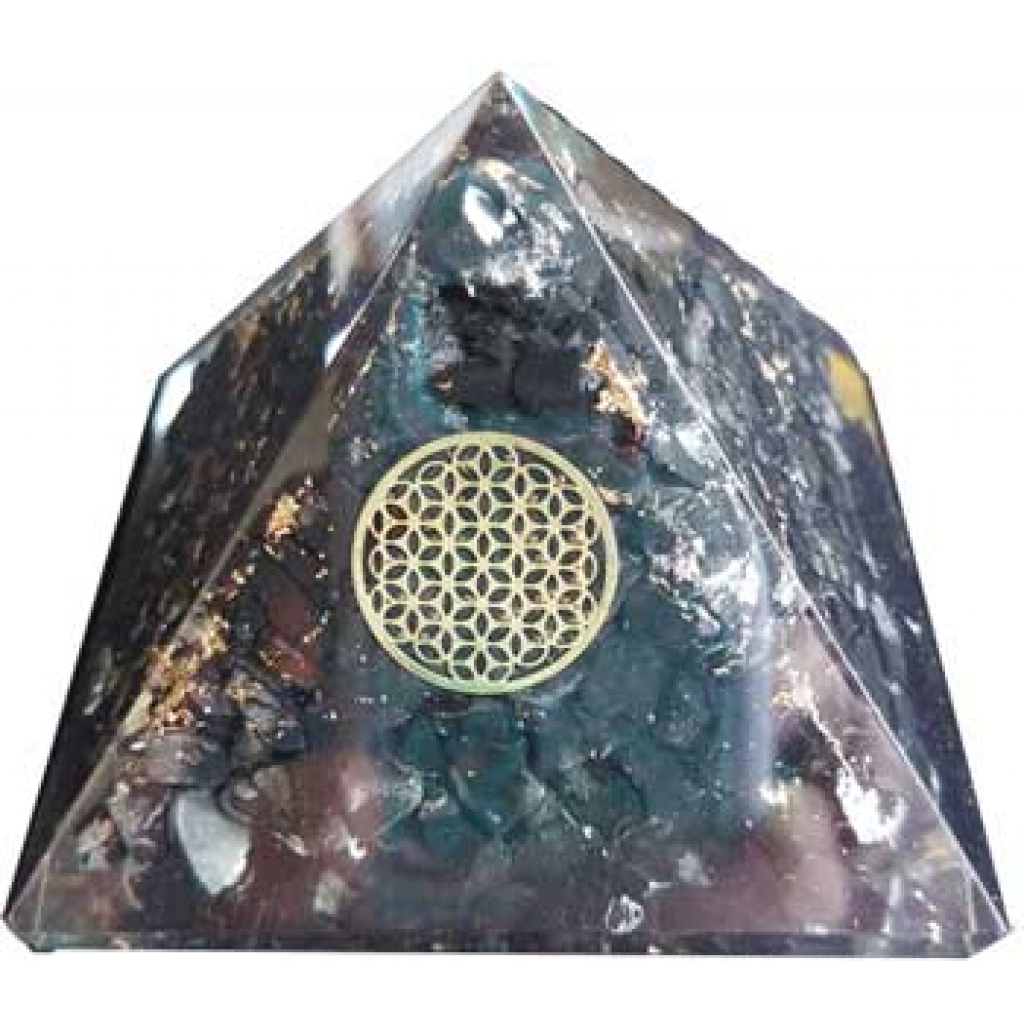 70mm Orgone Shungite & Flower pyramid