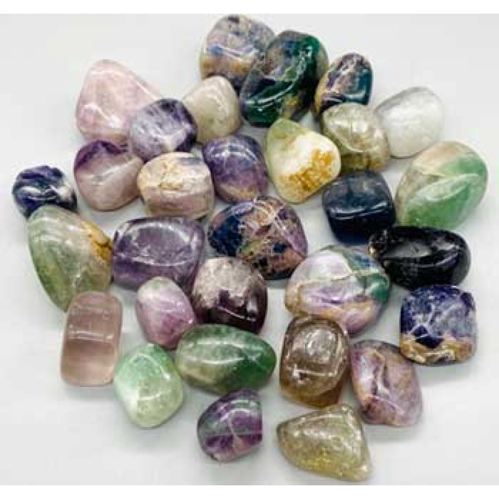 1 lb Rainbow Flourite tumbled stones